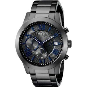Stainless Steel Gunmetal Chronograph Bracelet Watch